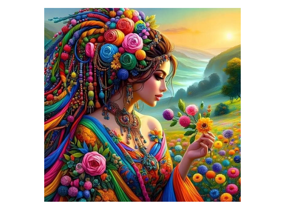 NORIMPEX Diamantové maľovanie Dievča v záplave farieb 30x40cm