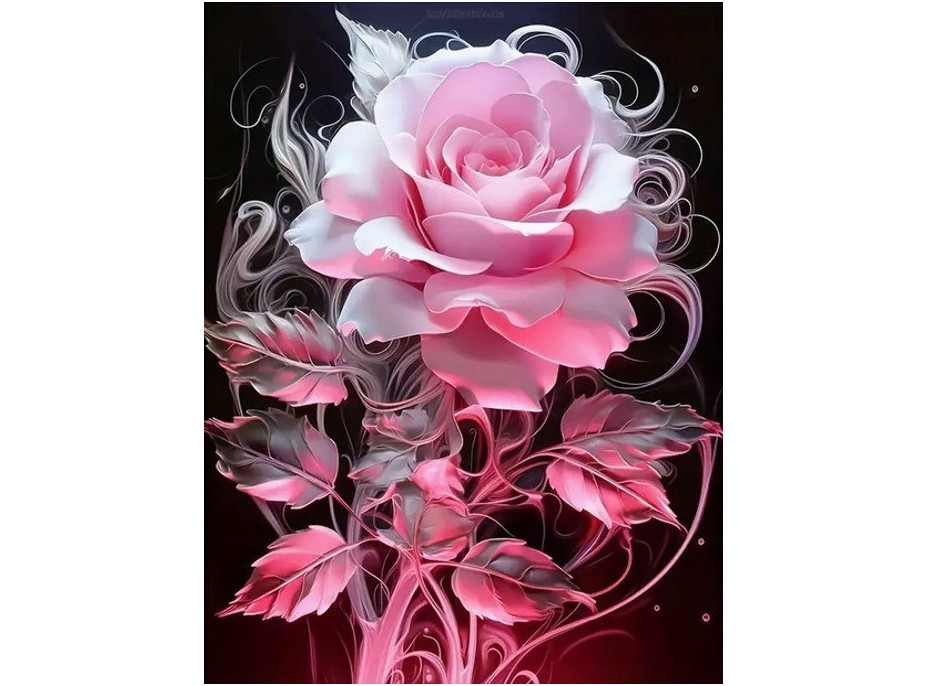 NORIMPEX Diamantové maľovanie Dymová ruža 30x40cm