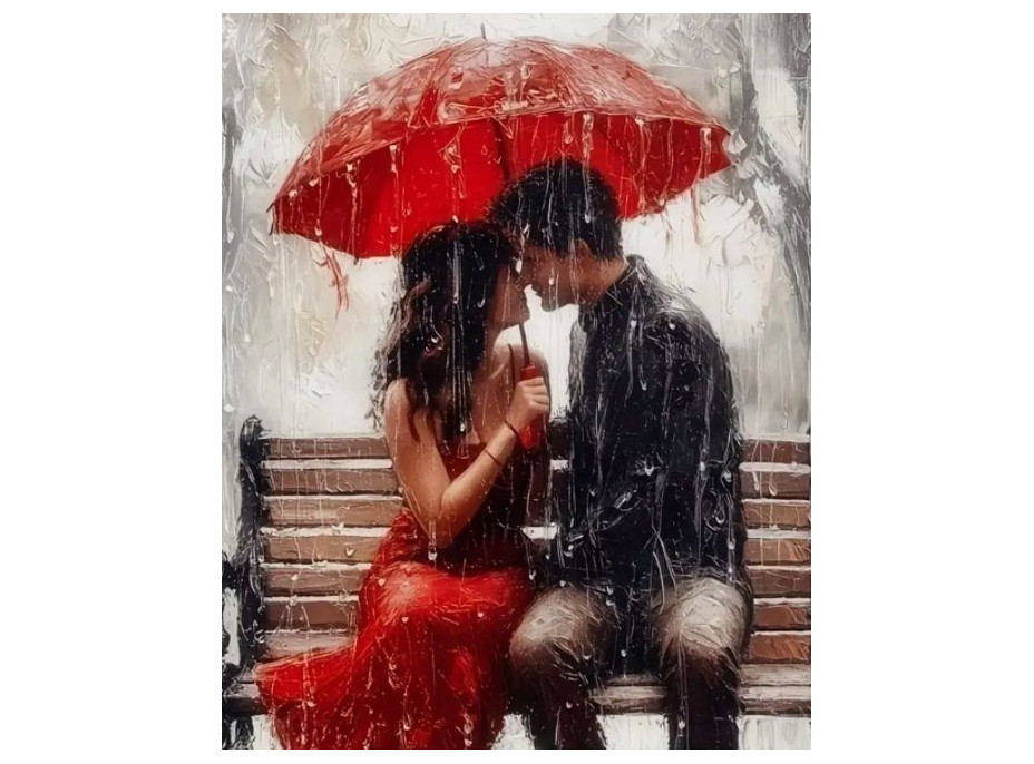 NORIMPEX Diamantové maľovanie Láska za každého počasia 30x40cm