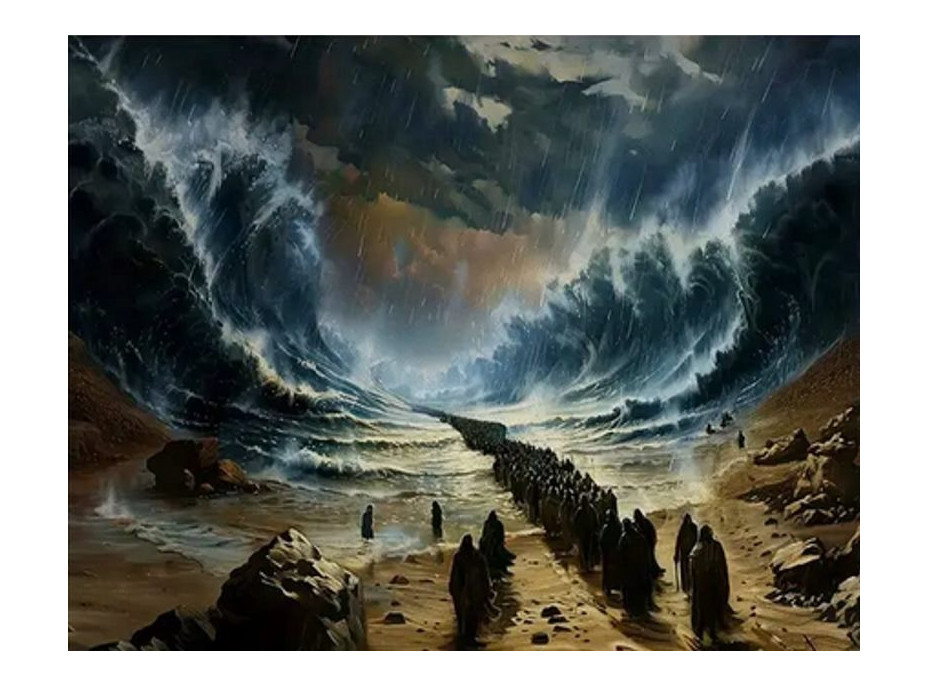 NORIMPEX Diamantové maľovanie Mojžišov priechod morom 30x40cm