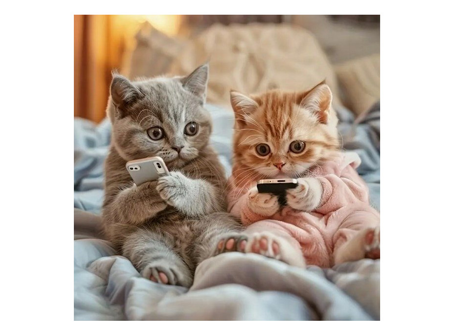 NORIMPEX Diamantové maľovanie Online mačiatka 30x40cm