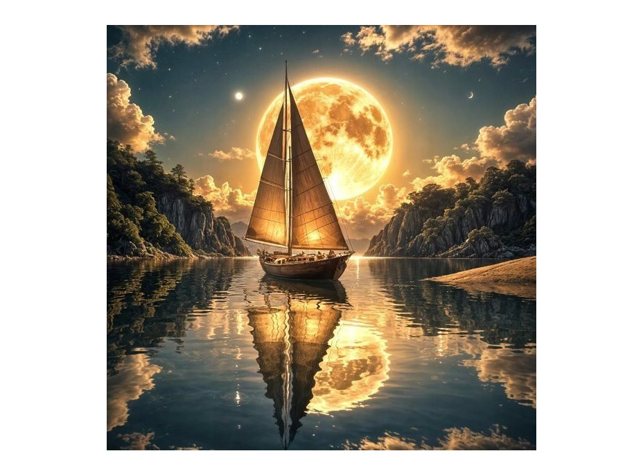 NORIMPEX Diamantové maľovanie Polnočná plavba 30x40cm