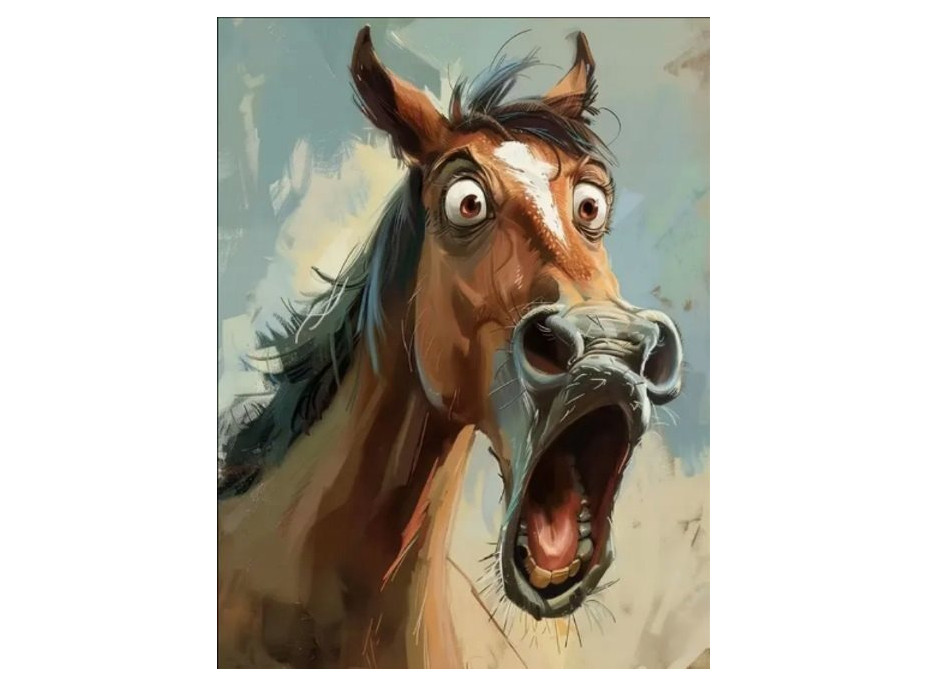 NORIMPEX Diamantové maľovanie Udivený kôň 30x40cm