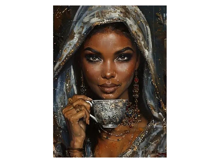 NORIMPEX Diamantové maľovanie Žena so šálkou kávy 30x40cm