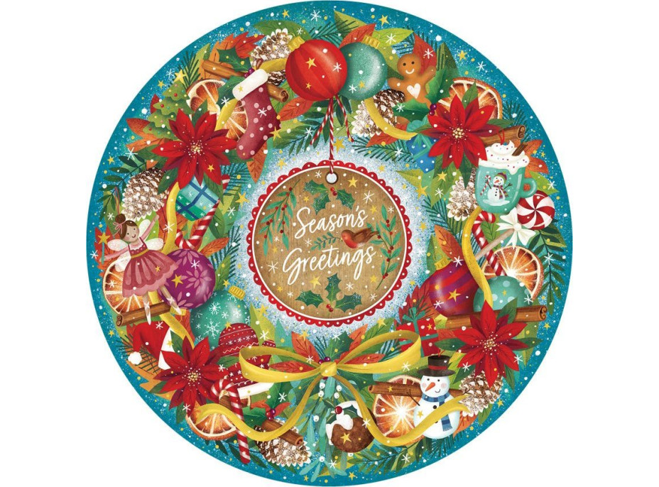 GIBSONS Okrúhle puzzle Vianočné pozdravy 500 dielikov