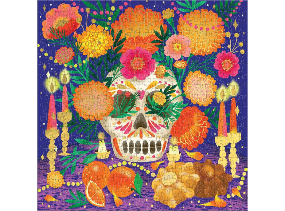 GALISON Metalické štvorcové puzzle Oltár ku Dňu mŕtvych 500 dielikov