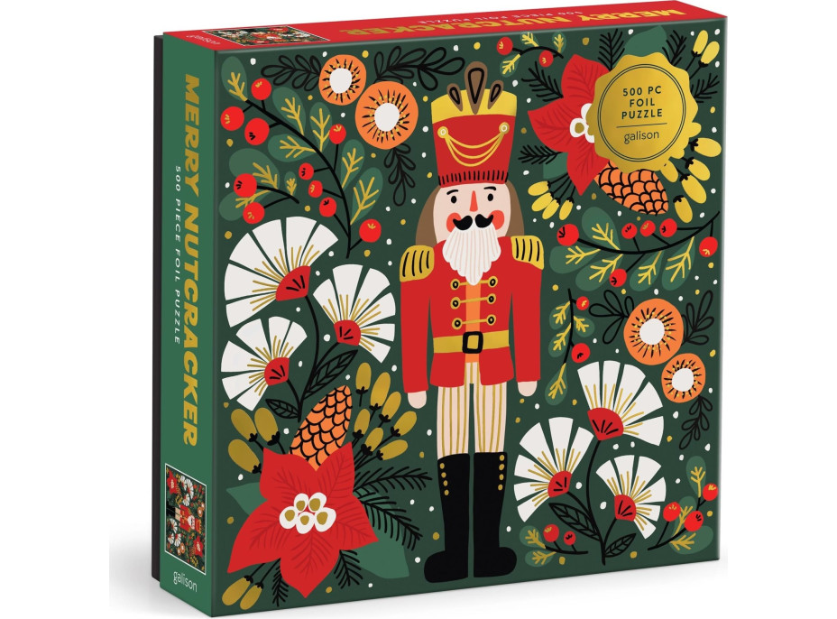 GALISON Metalické štvorcové puzzle Veselý Luskáčik 500 dielikov