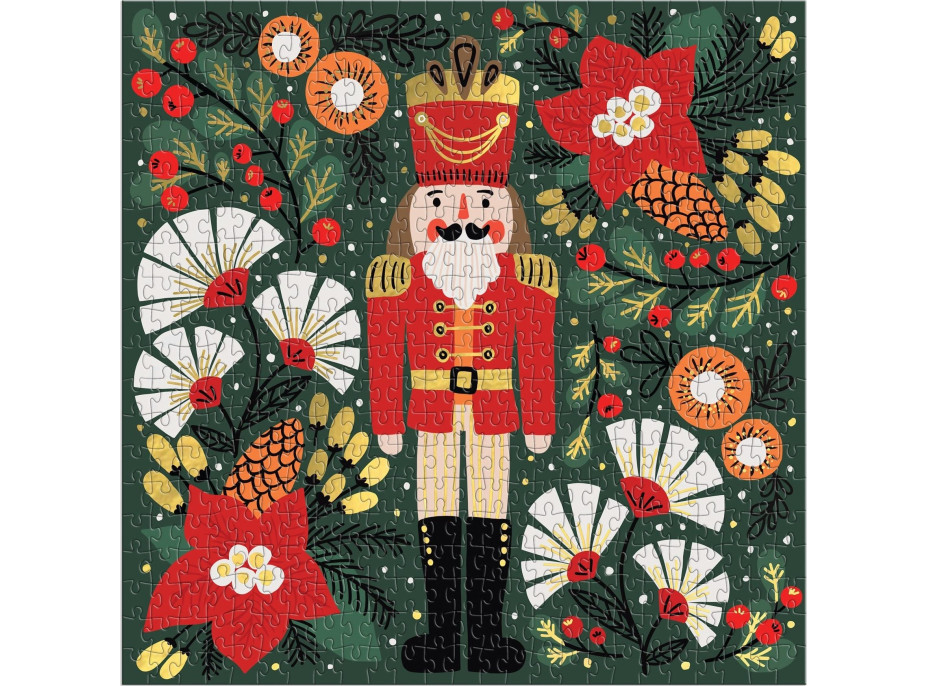 GALISON Metalické štvorcové puzzle Veselý Luskáčik 500 dielikov