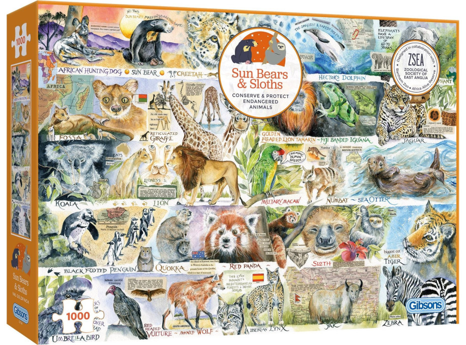 GIBSONS Puzzle Medvede a leňochody 1000 dielikov