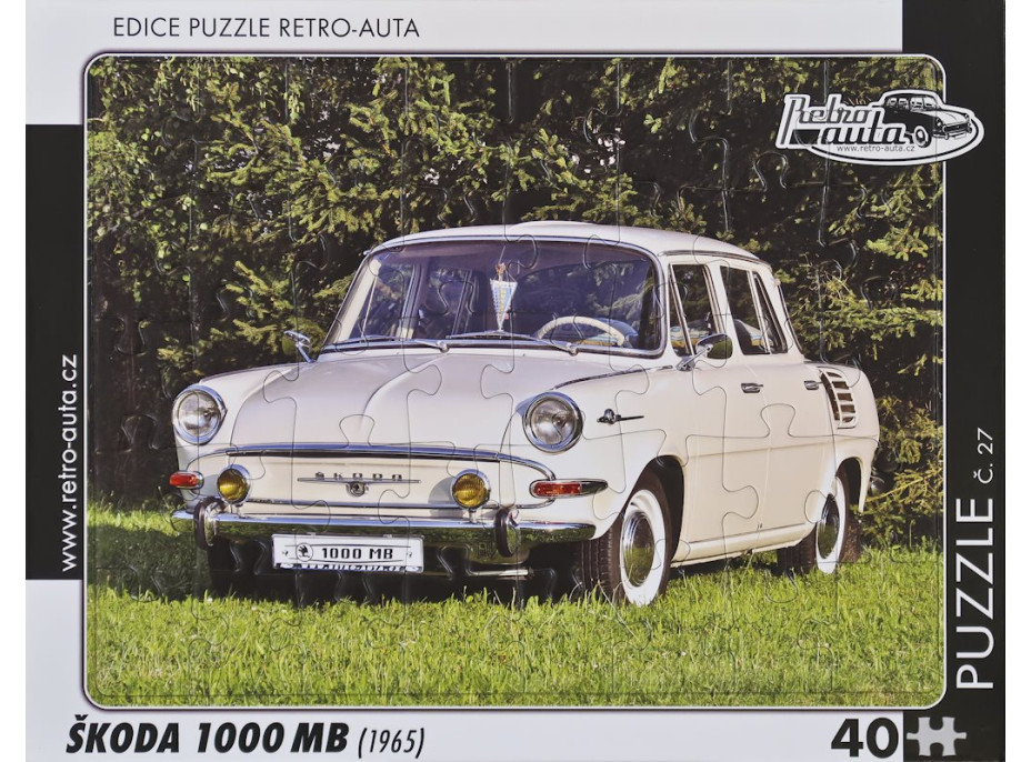 RETRO-AUTA Puzzle č.27 ŠKODA 1000 MB (1965) 40 dielikov