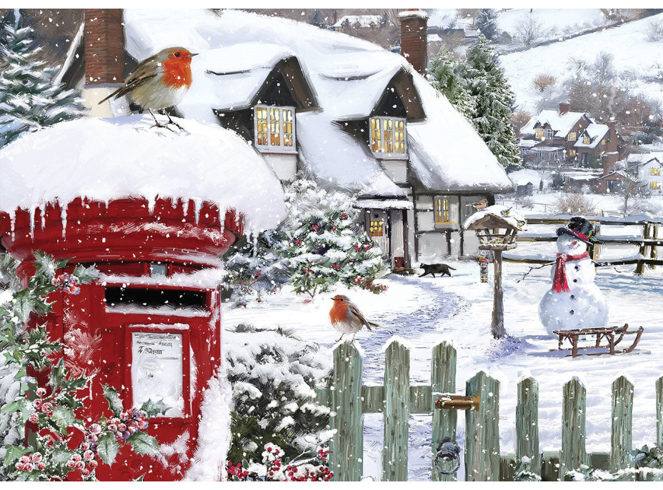 ALIPSON Puzzle Červenky v snehu 500 dielikov