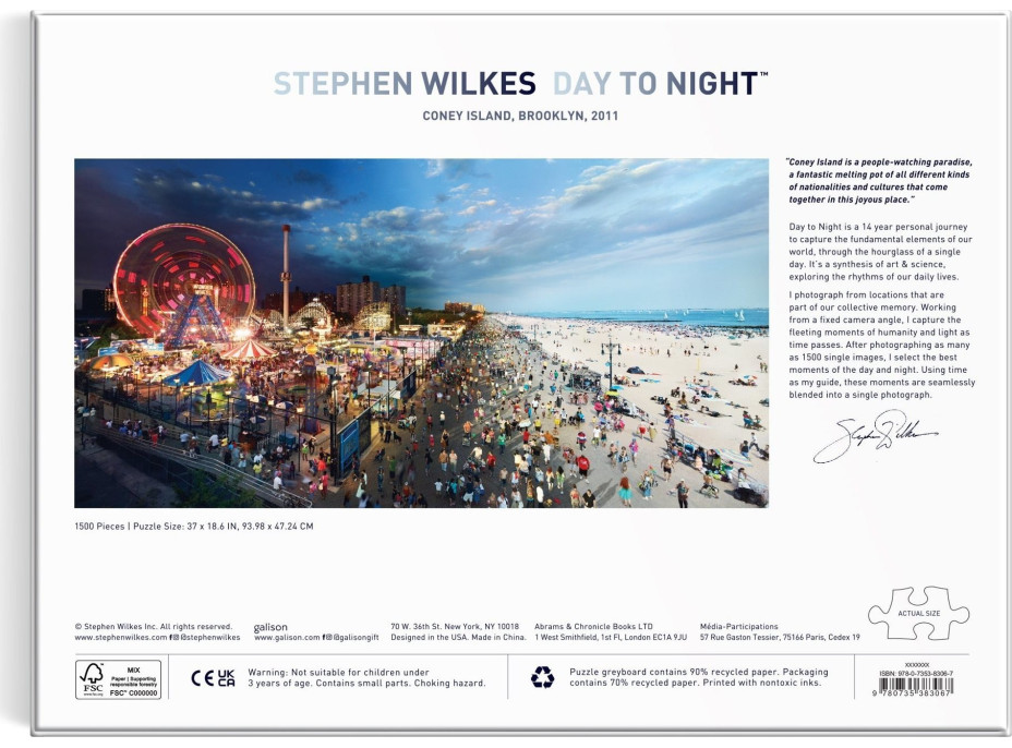 GALISON Puzzle Coney Island vo dne v noci 1500 dielikov