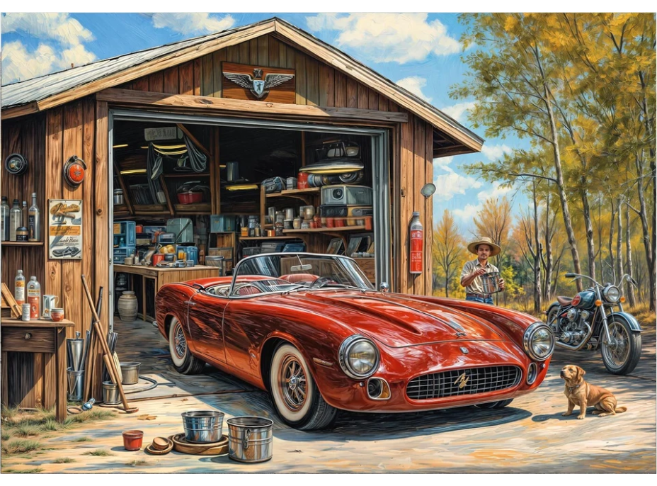 DINO Puzzle Jaguár v garáži 300 XL dielikov