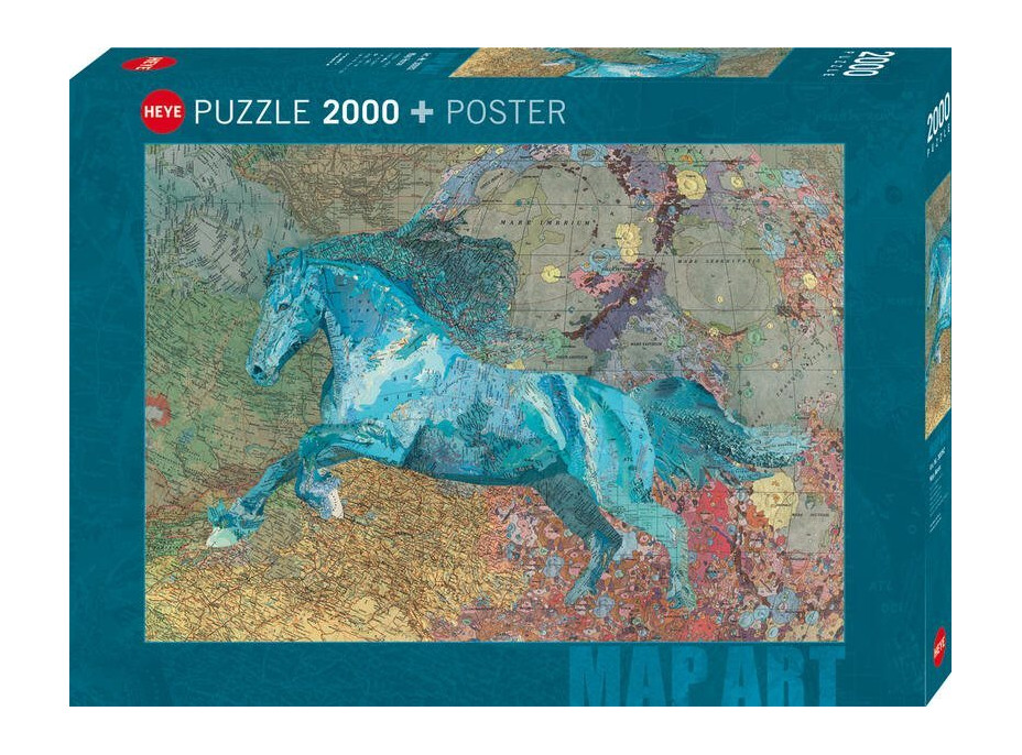HEYE Puzzle Map Art: Kôň 2000 dielikov