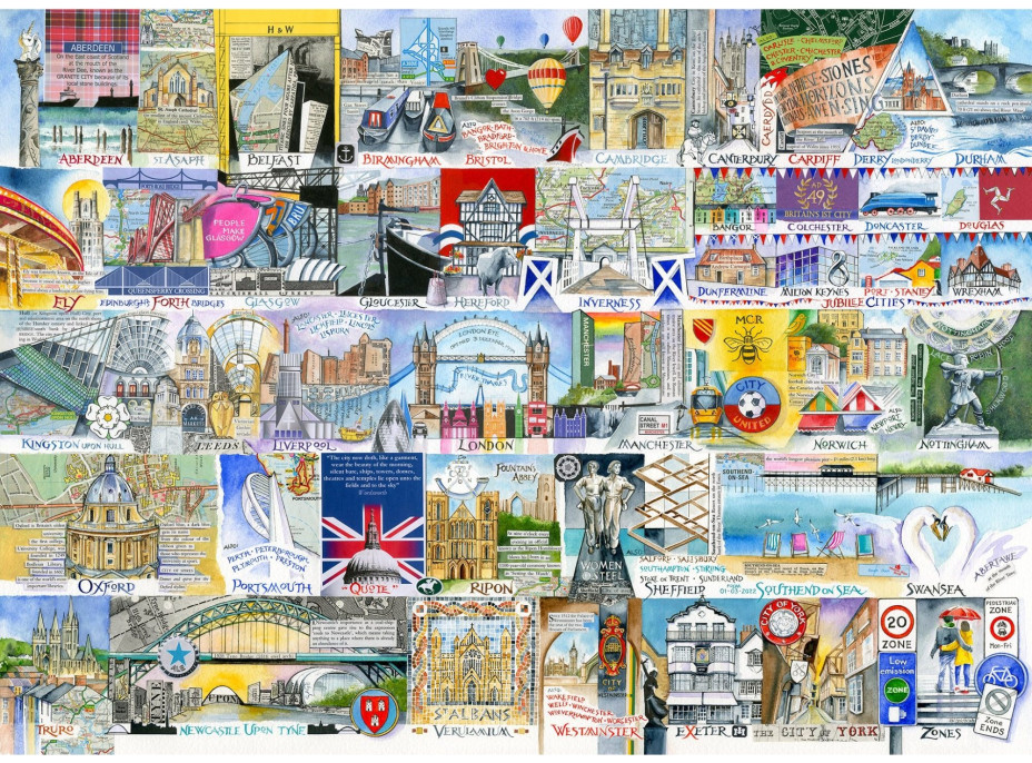 GIBSONS Puzzle Jasné svetlá a veľké mestá 1000 dielikov