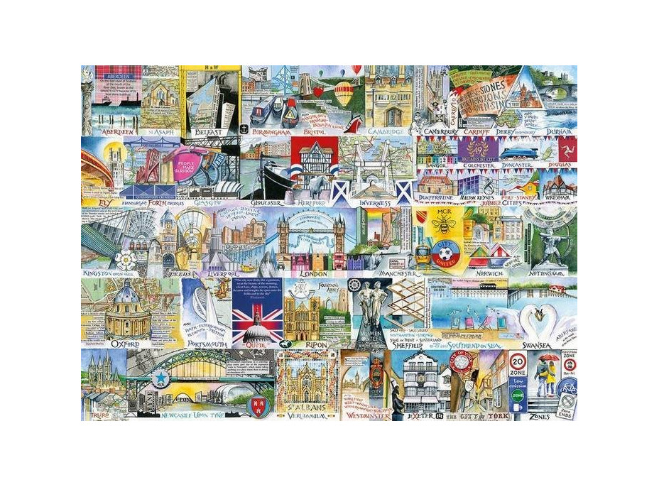 GIBSONS Puzzle Mestá Veľkej Británie XL 500 dielikov