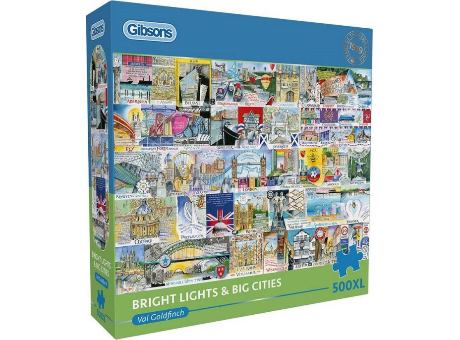 GIBSONS Puzzle Mestá Veľkej Británie XL 500 dielikov