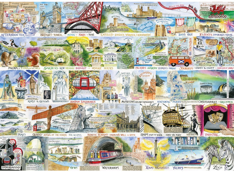 GIBSONS Puzzle Britské a brilantné 1000 dielikov