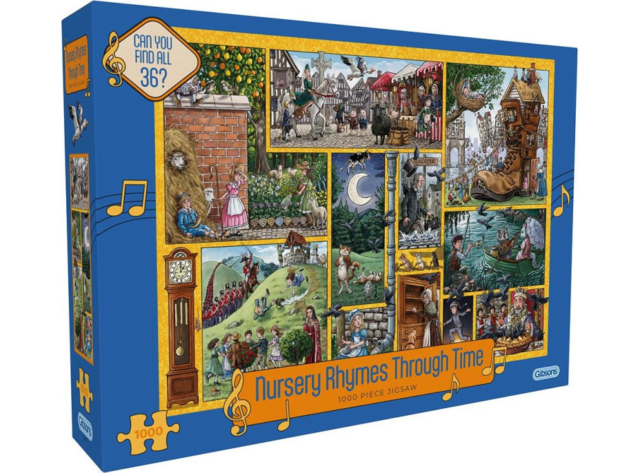 GIBSONS Puzzle Riekanky naprieč časom 1000 dielikov