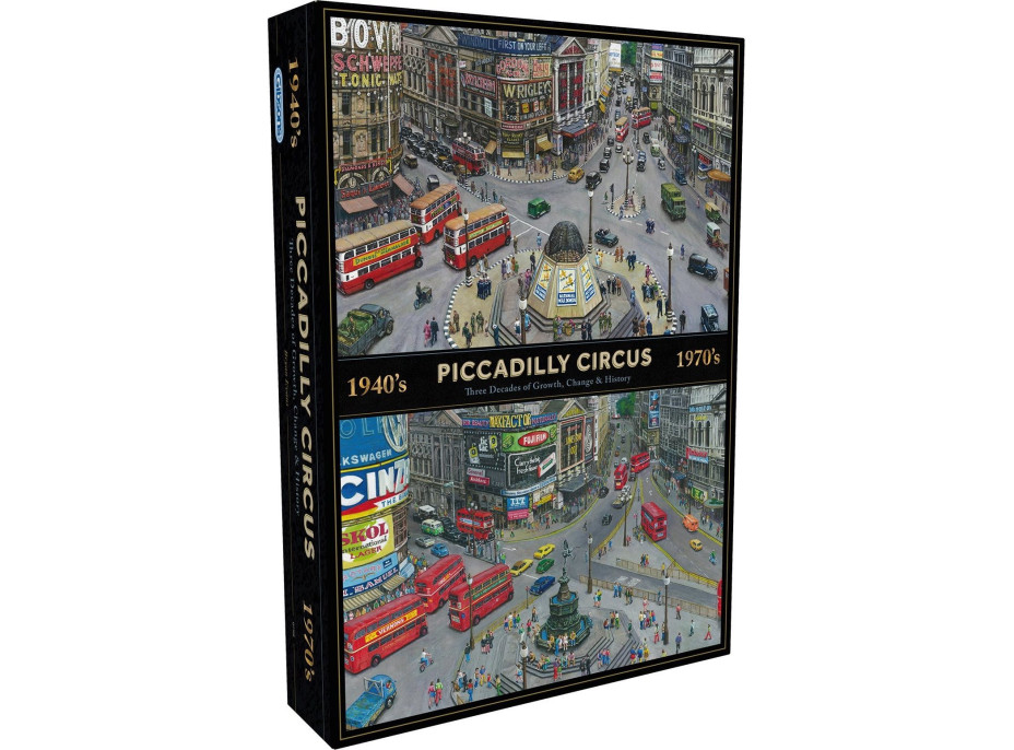 GIBSONS Puzzle Piccadilly Circus naprieč desaťročiami 1000 dielikov