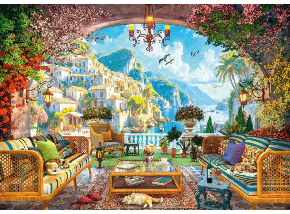 RAVENSBURGER Puzzle Rozprávkový výhľad na Stredomorie 1000 dielikov