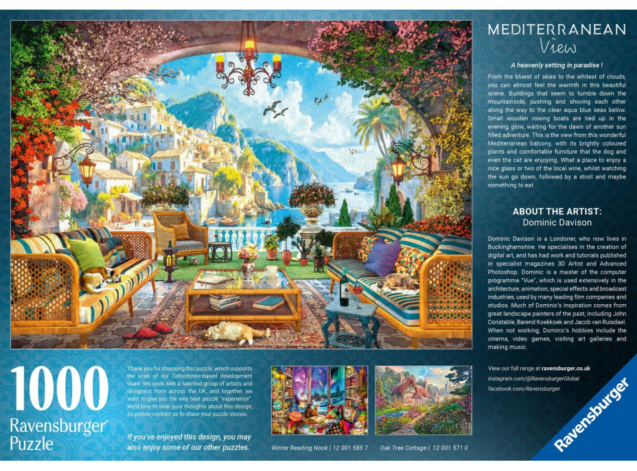 RAVENSBURGER Puzzle Rozprávkový výhľad na Stredomorie 1000 dielikov