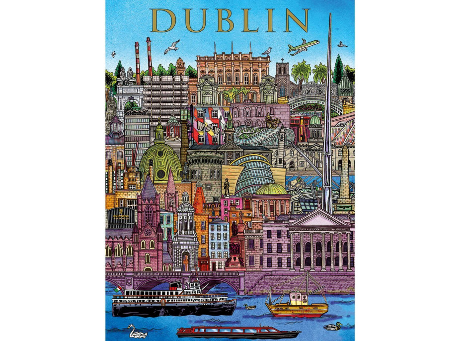 GIBSONS Puzzle Pohľad na Dublin 500 dielikov