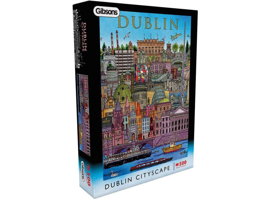 GIBSONS Puzzle Pohľad na Dublin 500 dielikov