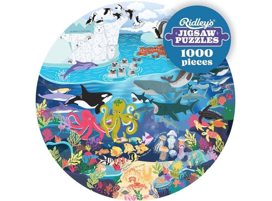 RIDLEY'S GAMES Okrúhle puzzle Pre milovníkov oceánov 1000 dielikov