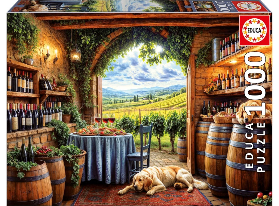 EDUCA Puzzle Psy a víno 1000 dielikov