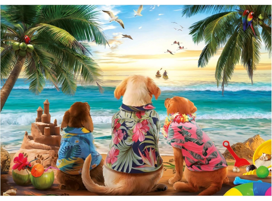 EDUCA Puzzle Psy na pláži 1000 dielikov