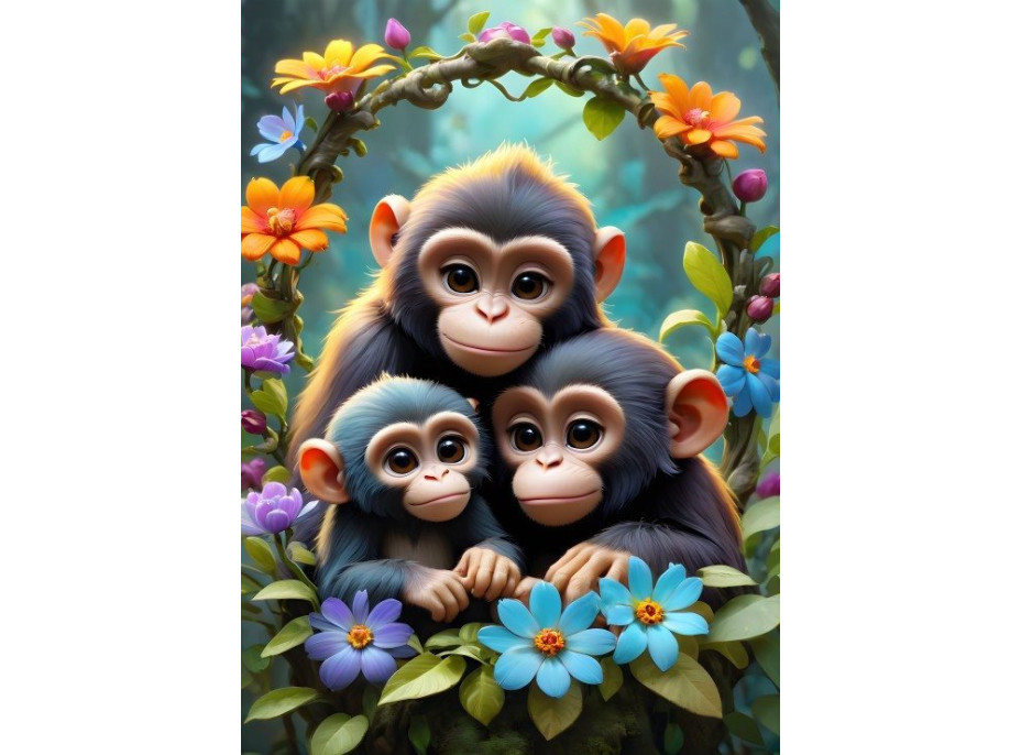 BLUEBIRD Puzzle Roztomilé opice 300 dielikov