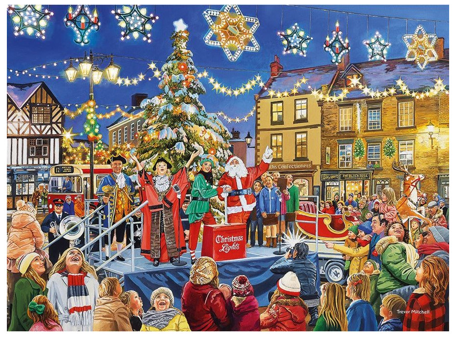 GIBSONS Puzzle Vianočné rozsvietenie 1000 dielikov