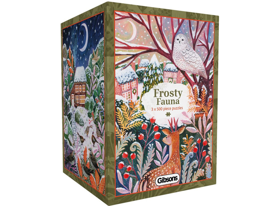 GIBSONS Puzzle Mrazivá fauna 3x500 dielikov