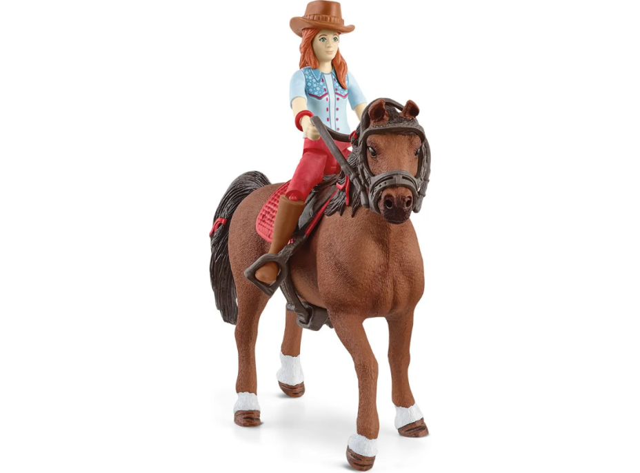 SCHLEICH Horse Club® 42539 Ryšavka Hannah s pohyblivými kĺbmi na koni