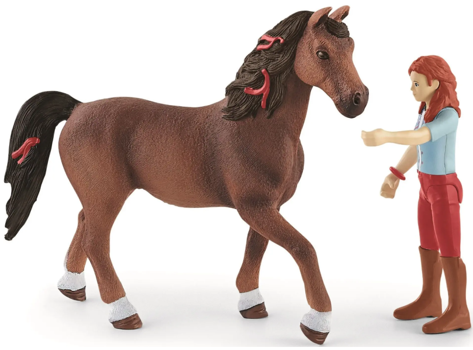 SCHLEICH Horse Club® 42539 Ryšavka Hannah s pohyblivými kĺbmi na koni