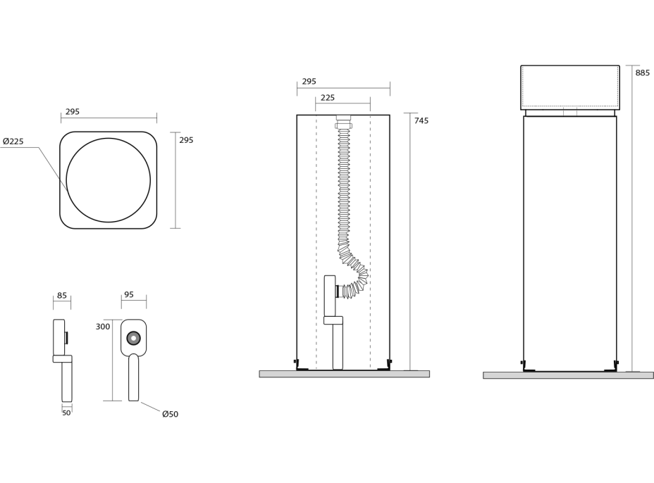Kerasan HAKO keramický podstavec voľne stojaci pre umývadlo 554301, biela 557301