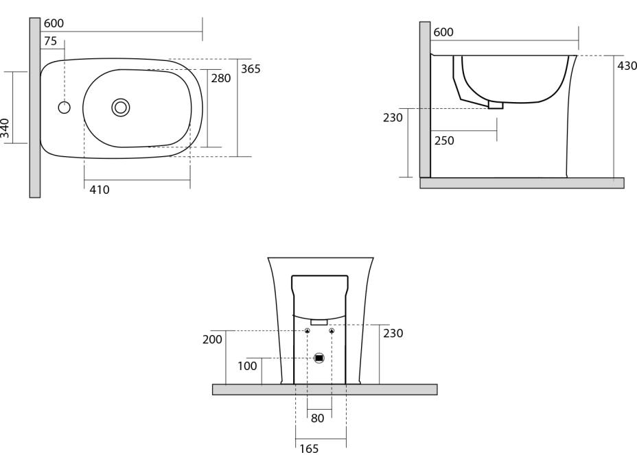 Kerasan THE NEW YORKER bidet stojaci 36, 5x60cm, biela 562001