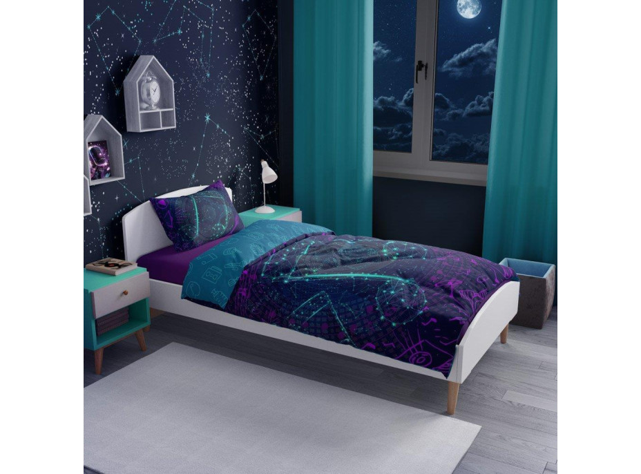 Bavlnené svietiace obliečky YOUNG Music - 140x200 cm + 70x80 cm