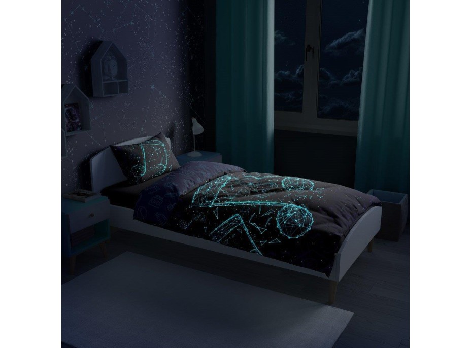 Bavlnené svietiace obliečky YOUNG Music - 140x200 cm + 70x80 cm