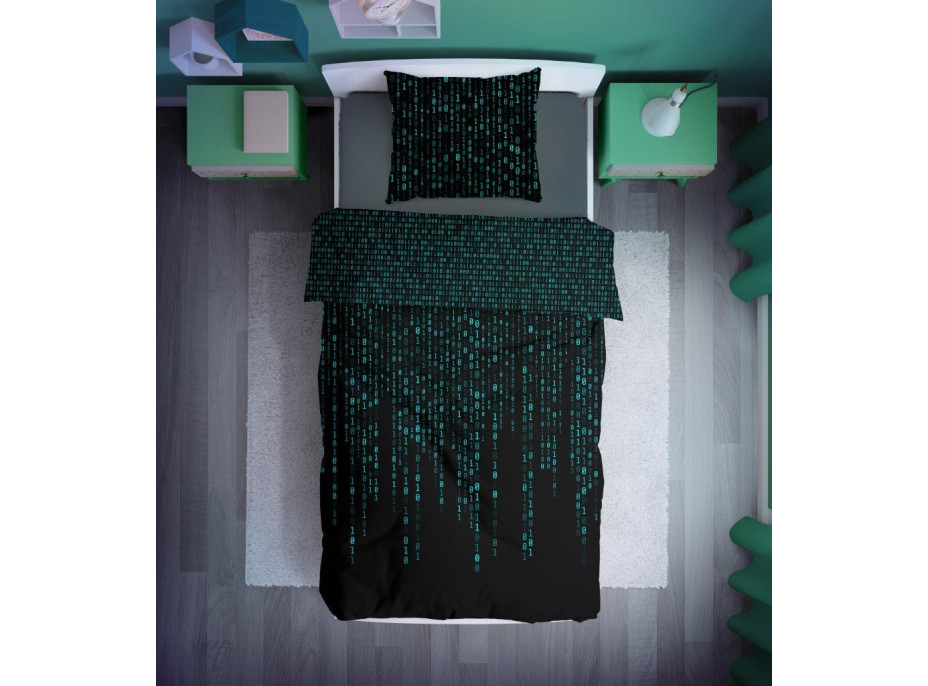 Bavlnené svietiace obliečky YOUNG Matrix - 140x200 cm + 70x80 cm