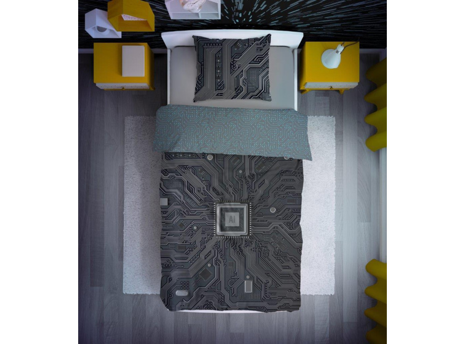 Bavlnené svietiace obliečky YOUNG AI - 140x200 cm + 70x80 cm