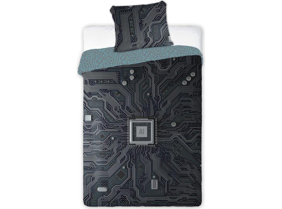 Bavlnené svietiace obliečky YOUNG AI - 160x200 cm + 70x80 cm