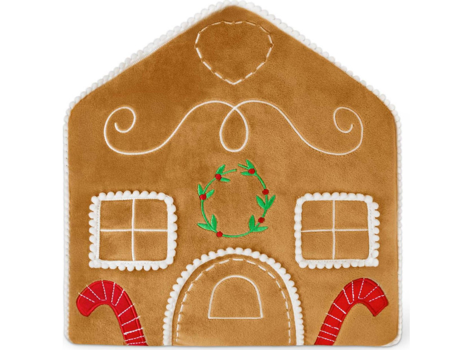 Tvarovaný vankúš PERNÍKOVÝ DOMČEK - 35x25 cm