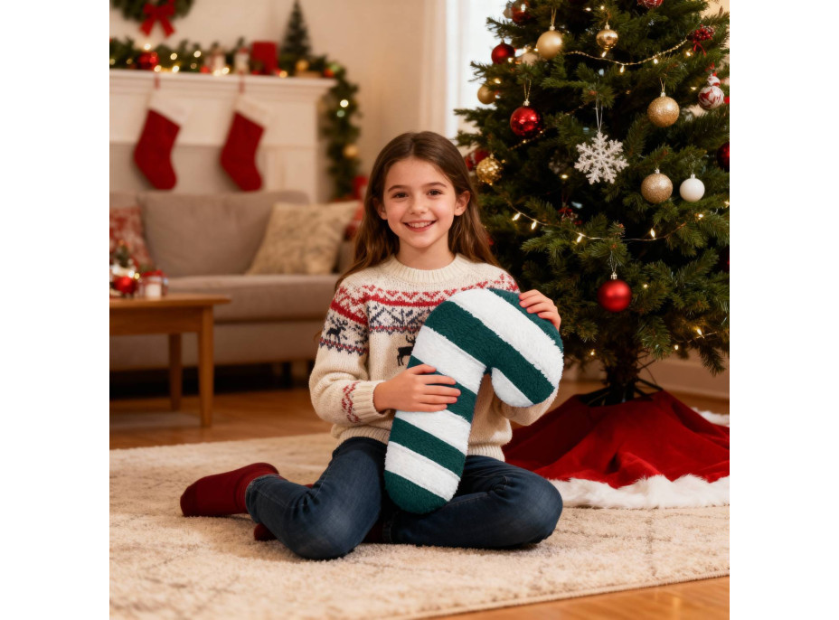 Tvarovaný vankúš LÍZIATKO - 42x20 cm - zelený/biely