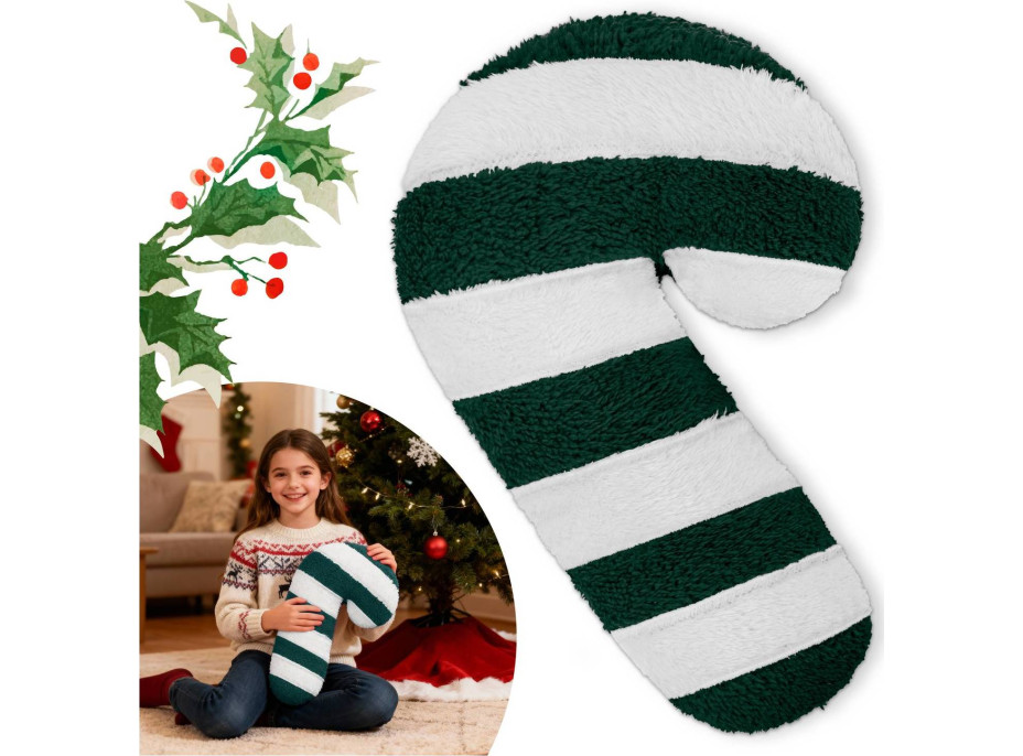 Tvarovaný vankúš LÍZIATKO - 42x20 cm - zelený/biely