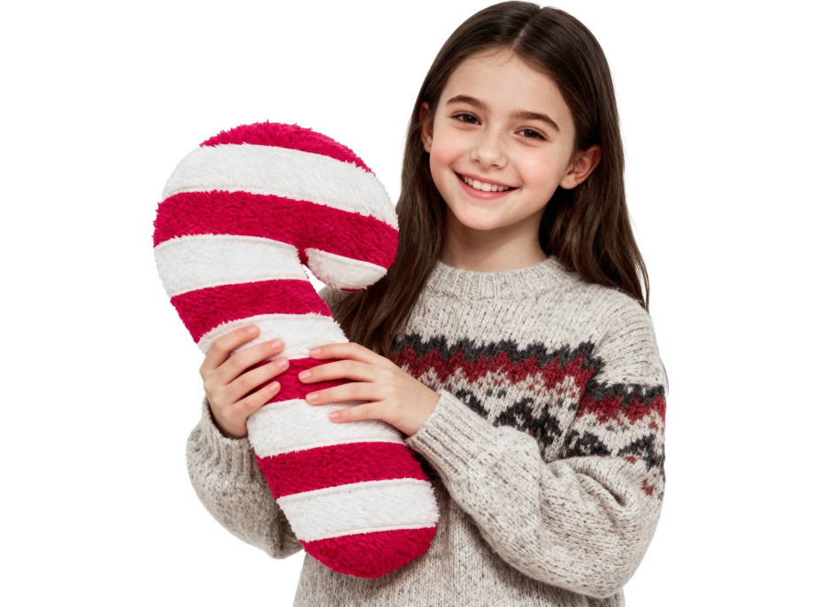 Tvarovaný vankúš LÍZIATKO - 42x20 cm - červený/biely