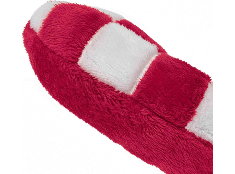 Tvarovaný vankúš LÍZIATKO - 42x20 cm - červený/biely