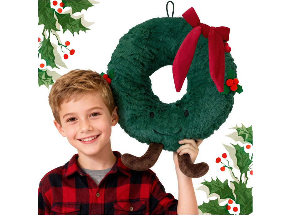 Tvarovaný vankúš VIANOČNÝ VENEC - 35 cm