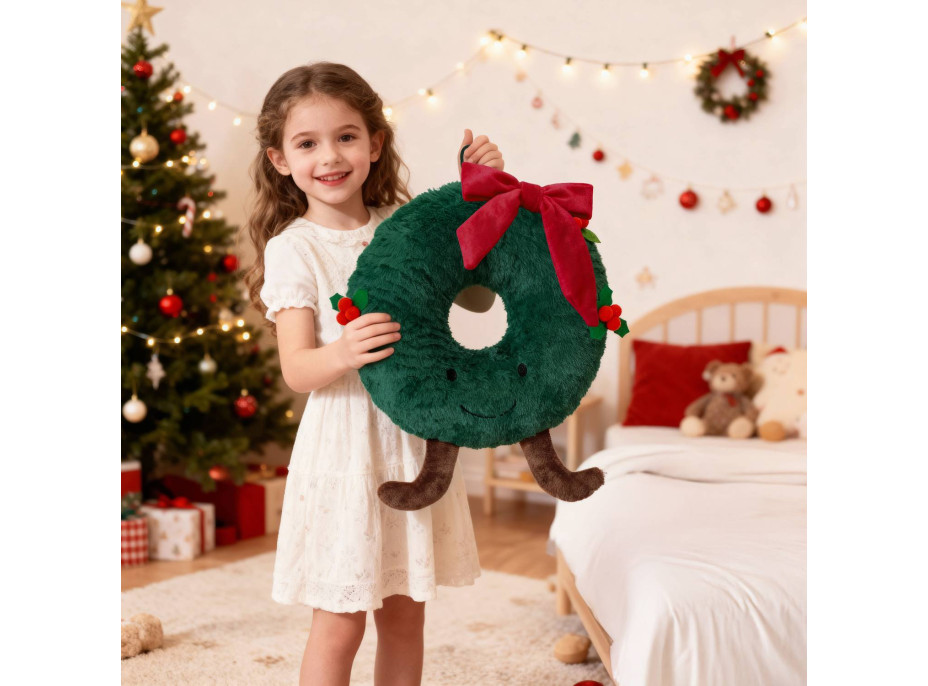 Tvarovaný vankúš VIANOČNÝ VENEC - 35 cm